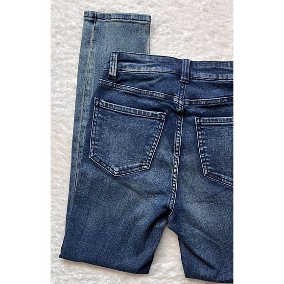 NWT UNIVERSAL STANDARD Seine High Rise 27” Skinny Jeans in Distressed Blue, 00 - Picture 14 of 15